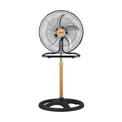 JOHNSON - Lattiatuuletin 3-in-1 WOOD 80W/230V halkaisija 50 cm musta/beige