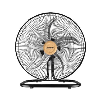 JOHNSON - Lattiatuuletin 3-in-1 WOOD 80W/230V halkaisija 50 cm musta/beige