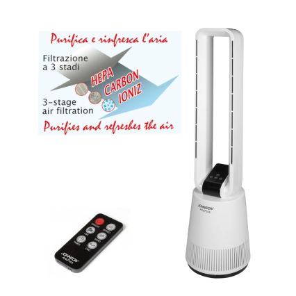 JOHNSON - Tuuletin ja ilmanpuhdistin HEPA-suodattimella ARIA PURA 90W/230V, valkoinen + kaukosäädin