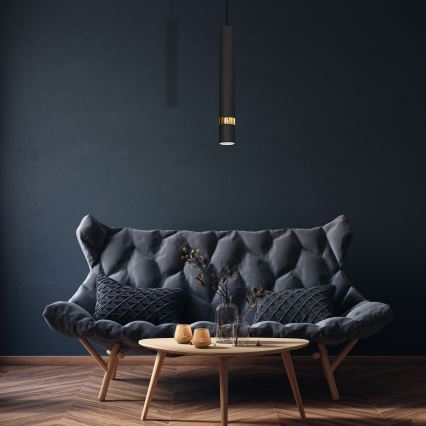 JOKER-riippuvalaisin vaijerilla, 1xGU10/25W/230V, musta/kultainen