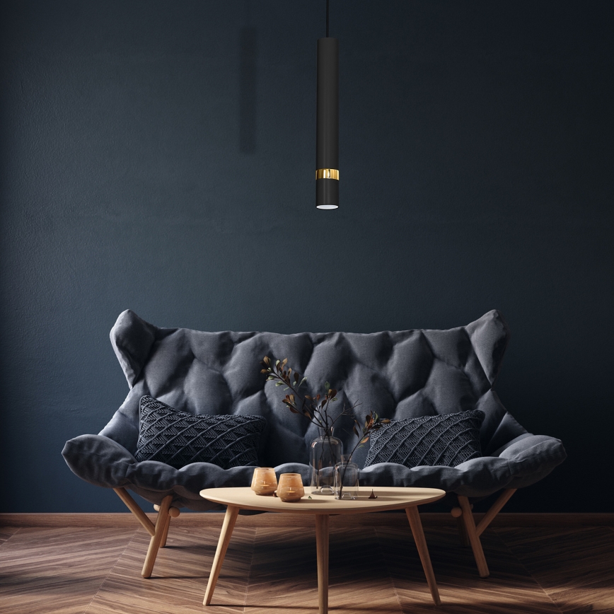 JOKER-riippuvalaisin vaijerilla, 1xGU10/25W/230V, musta/kultainen