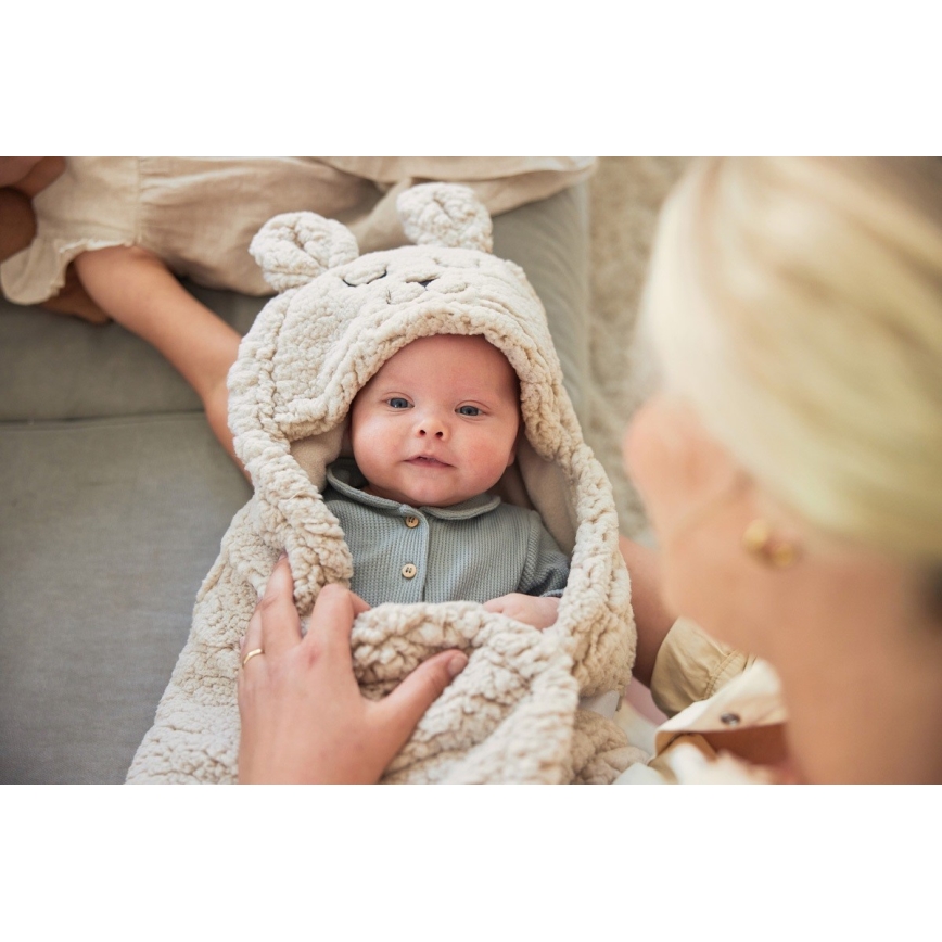 Jollein - Kapalohuopa fleece Bunny 100x105 cm Nougat