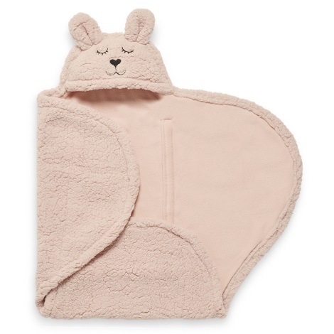 Jollein - Kapalohuopa fleece Bunny 100x105 cm Pale Pink