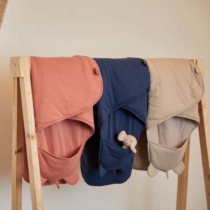 Jollein - Puuvillainen kapalohuopa BASIC STRIPE 100x105 cm Rosewood