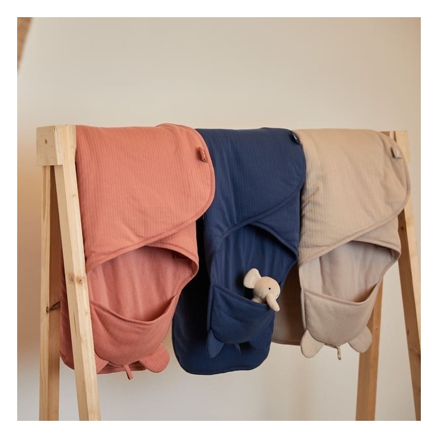 Jollein - Puuvillainen kapalohuopa BASIC STRIPE 100x105 cm Rosewood