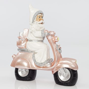 joulukoristeet 33 cm Joulupukki moottoripyörällä