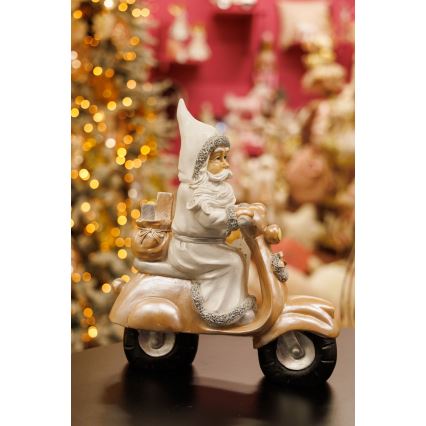 joulukoristeet 33 cm Joulupukki moottoripyörällä