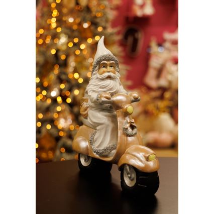joulukoristeet 33 cm Joulupukki moottoripyörällä