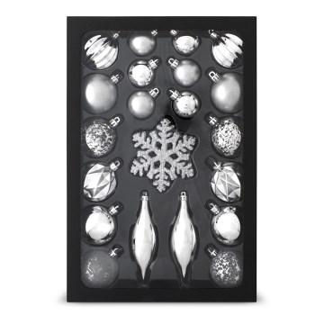 Joulukoristesarja 25 kpl hopea