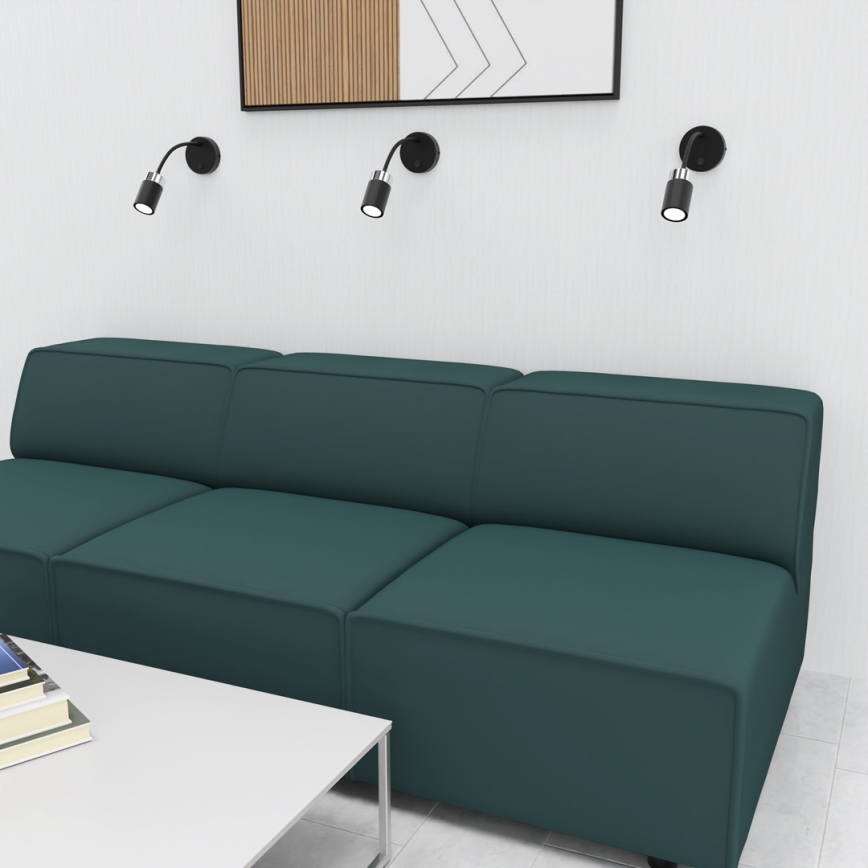 Joustava JOKER-pöytävalaisin 1xGU10/8W/230V musta/matattu kromi