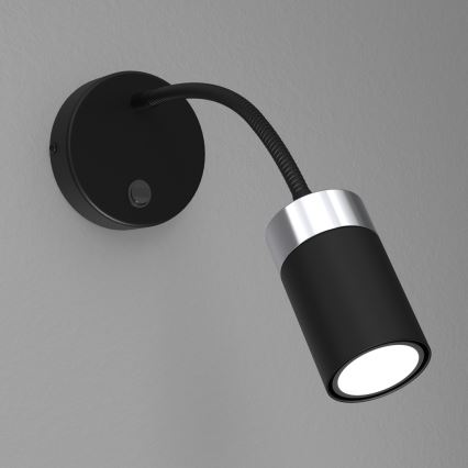 Joustava JOKER-pöytävalaisin 1xGU10/8W/230V musta/matattu kromi