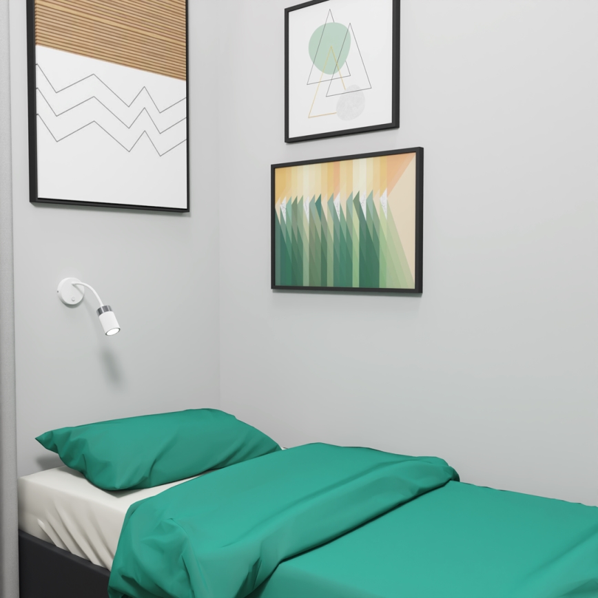 Joustava JOKER-pöytävalaisin 1xGU10/8W/230V valkoinen/matattu kromi