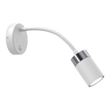 Joustava JOKER-pöytävalaisin 1xGU10/8W/230V valkoinen/matattu kromi