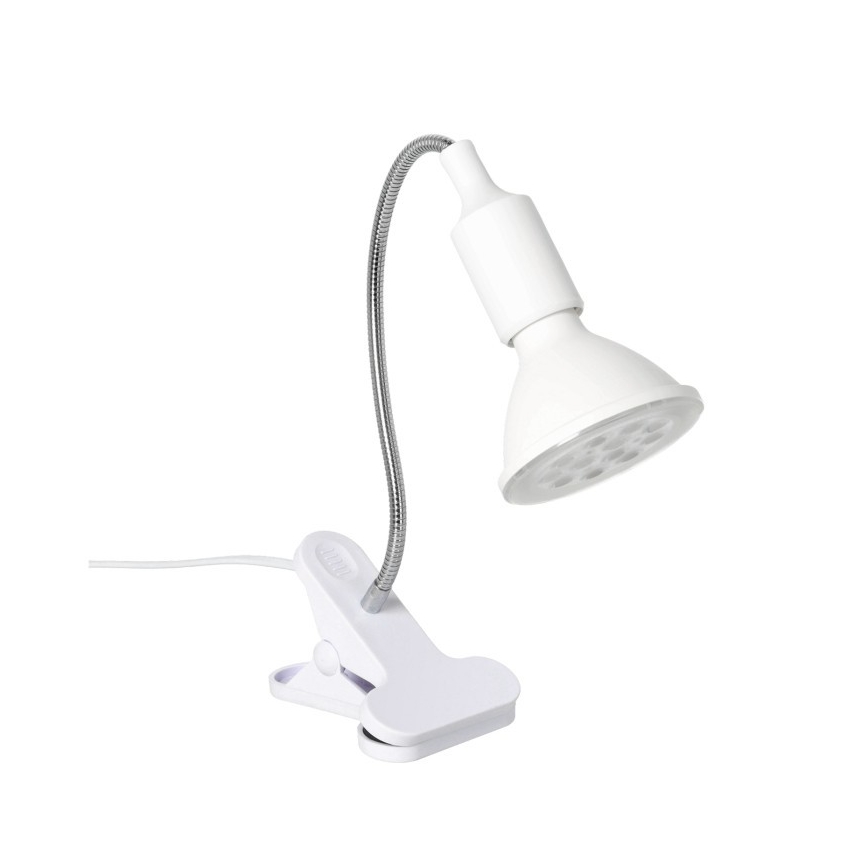 Joustava pöytävalaisin kasvien kasvatukseen, klipsillä PLANTY 1xE27/30W/230V valkoinen