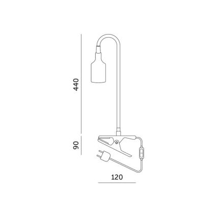 Joustava pöytävalaisin kasvien kasvatukseen, klipsillä PLANTY 1xE27/30W/230V musta