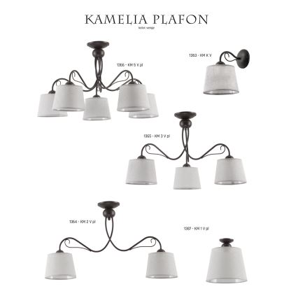 Jupiter 1365 - KM 3 PV - Kattovalaisin KAMELIA 3xE27/60W/230V