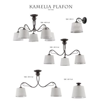 Jupiter 1387 - KM 1 V pl - Kattovalo KAMELIA 1xE27/60W/230V