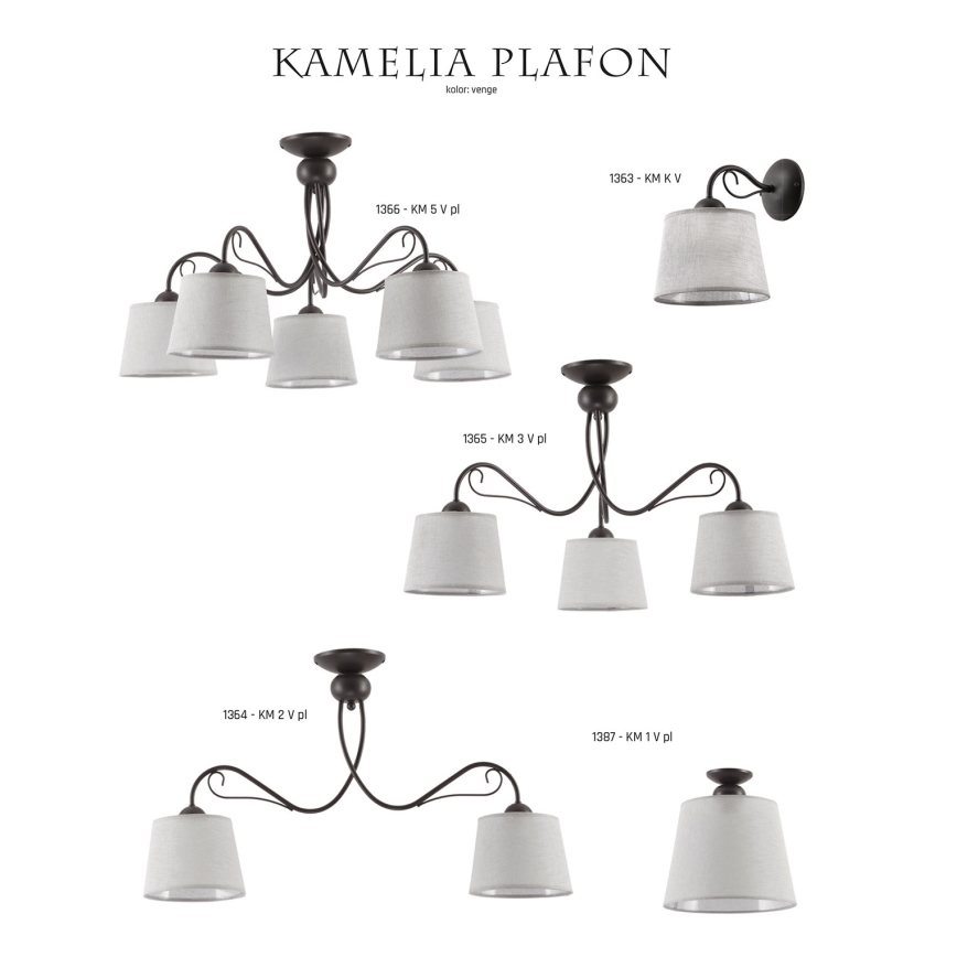 Jupiter 1387 - KM 1 V pl - Kattovalo KAMELIA 1xE27/60W/230V