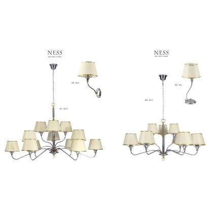 Jupiter 1411 - NESS NE 12 - Kattokruunu ketjussa 12xE27/60W/230V