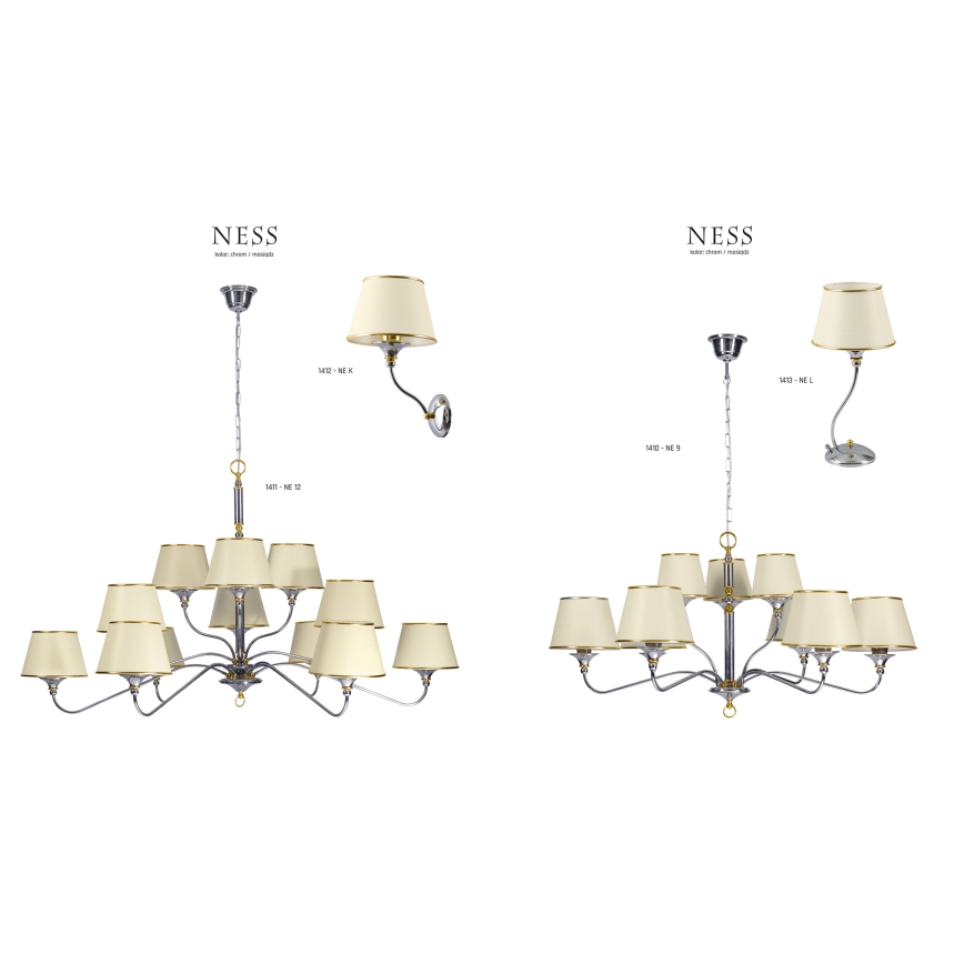 Jupiter 1411 - NESS NE 12 - Kattokruunu ketjussa 12xE27/60W/230V