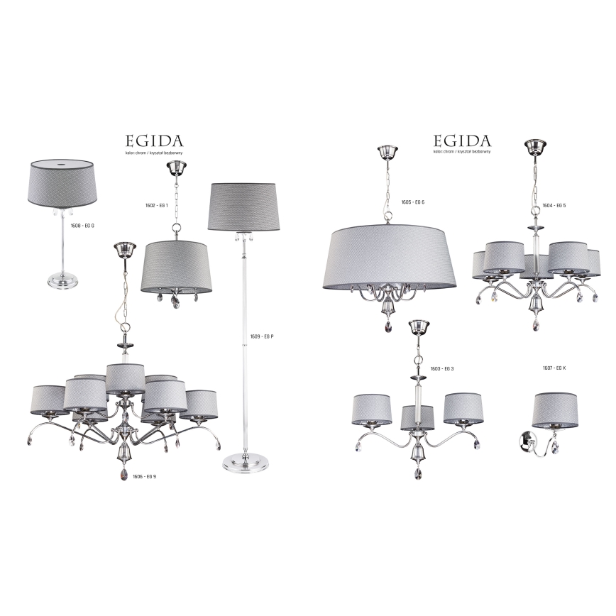Jupiter 1607 - EG K CH - Seinävalaisin EGIDA 1xE27/60W/230V harmaa
