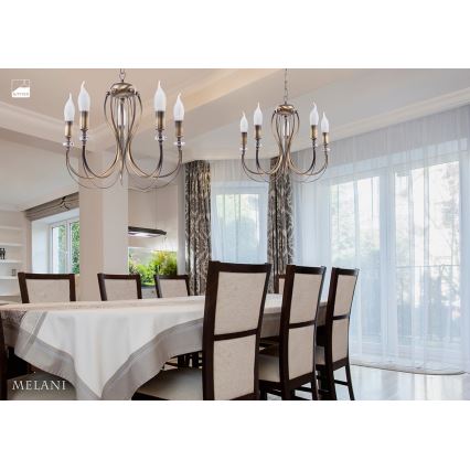 Jupiter 1634 - Kattokruunu ketjussa MELANI 5xE14/40W/230V messinki patina