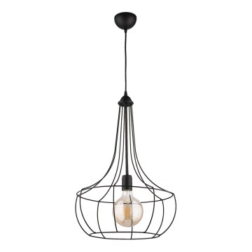 Jupiter 1653 - Kattokruunu narulla FOX 1xE27/60W/230V musta