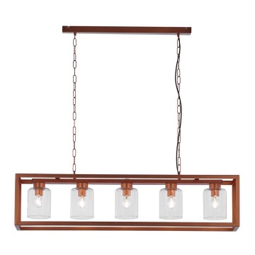 Jupiter 1804 - MC5 - Kattokruunu ketjussa MACARI 5xE27/60W/230V kupari