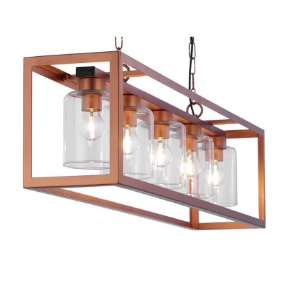 Jupiter 1804 - MC5 - Kattokruunu ketjussa MACARI 5xE27/60W/230V kupari