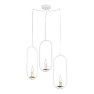 Jupiter 1814 - PI3 E14 - Kattokruunu narulla PONTI 3xE14/40W/230V valkoinen