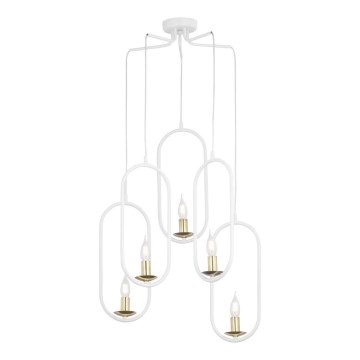 Jupiter 1815 - PI5 E14 - Kattokruunu narulla PONTI 5xE14/40W/230V valkoinen