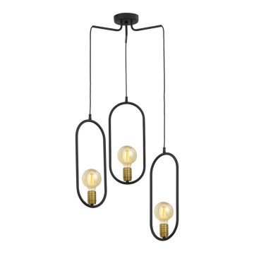 Jupiter 1818 - PI3 E27 - Kattokruunu narulla PONTI 3xE14/40W/230V musta