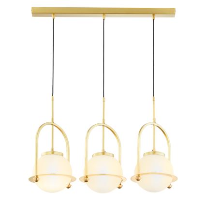 Jupiter 1917 - Riippuvalaisin vaijerilla ROSSO 3xE27/15W/230V kultainen