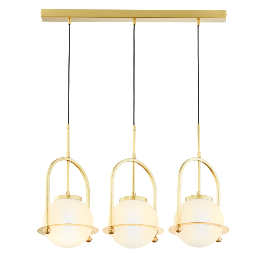 Jupiter 1917 - Riippuvalaisin vaijerilla ROSSO 3xE27/15W/230V kultainen