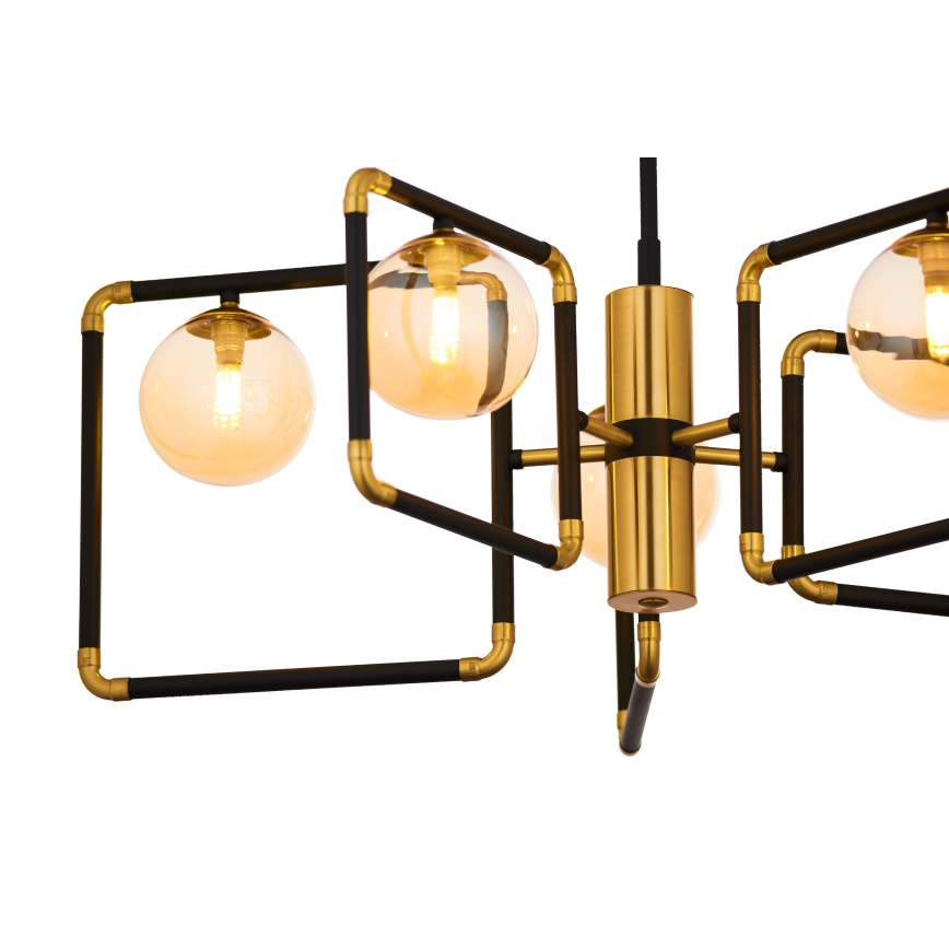 Jupiter 1984 - Riippukattokruunu IBRA 5xG9/10W/230V musta/kulta/beige