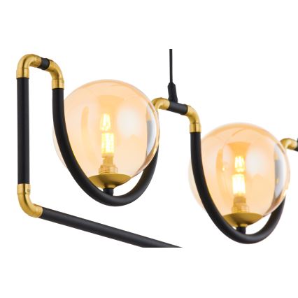 Jupiter 1989 - Kattokruunu johdossa HANZA 3xG9/10W/230V musta/kulta/beige