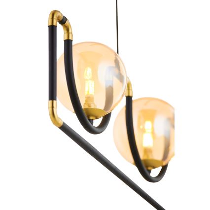 Jupiter 1989 - Kattokruunu johdossa HANZA 3xG9/10W/230V musta/kulta/beige