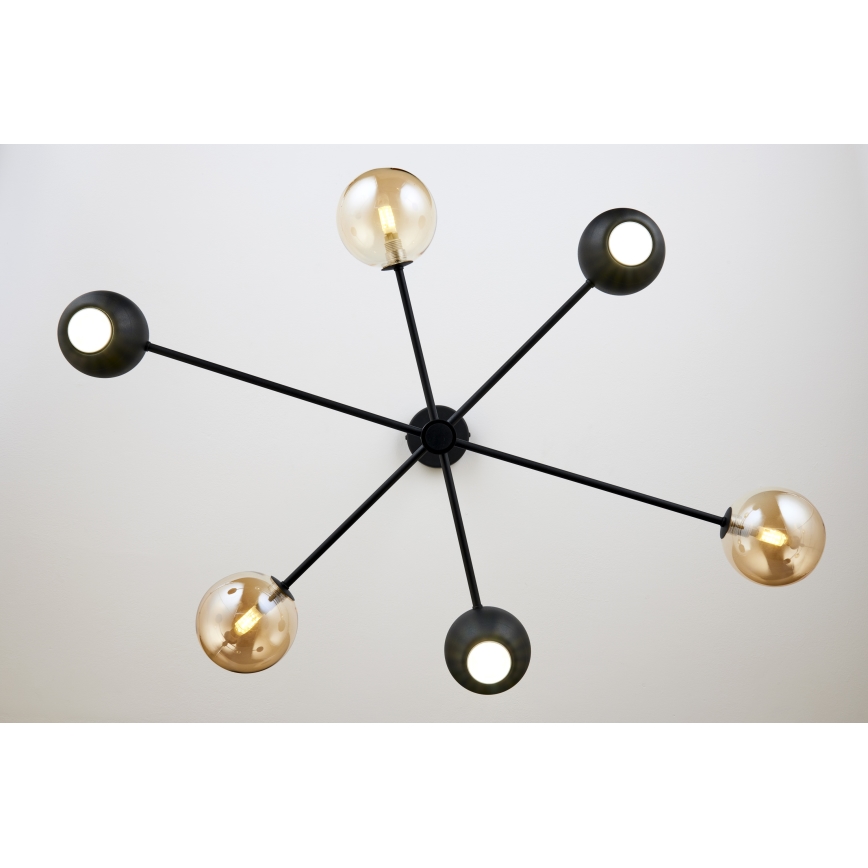 Jupiter 1993 - Riippukattokruunu MOKA 3xGU10/10W/230V + 3xG9/10W/230V musta/beige