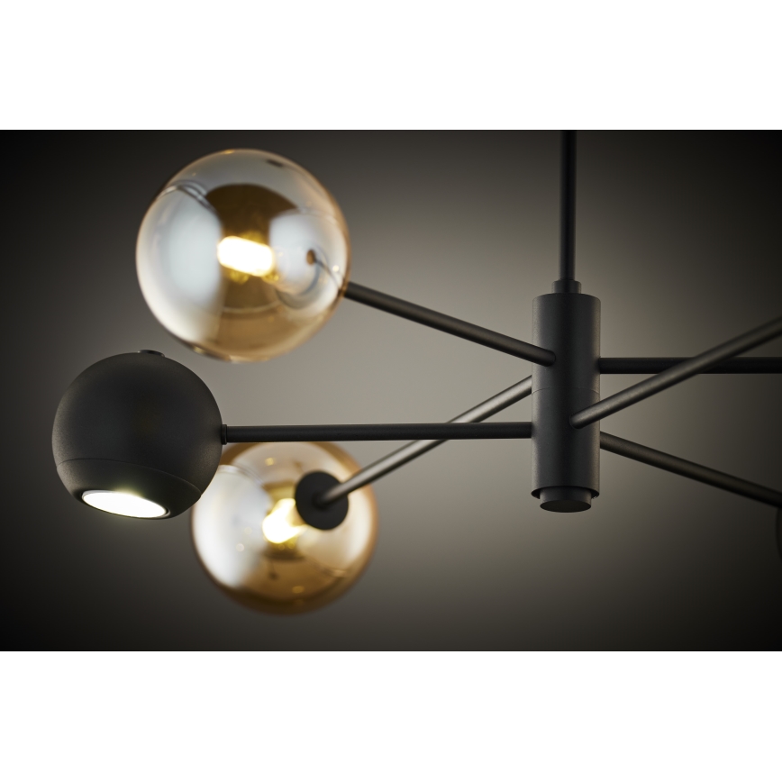 Jupiter 1993 - Riippukattokruunu MOKA 3xGU10/10W/230V + 3xG9/10W/230V musta/beige