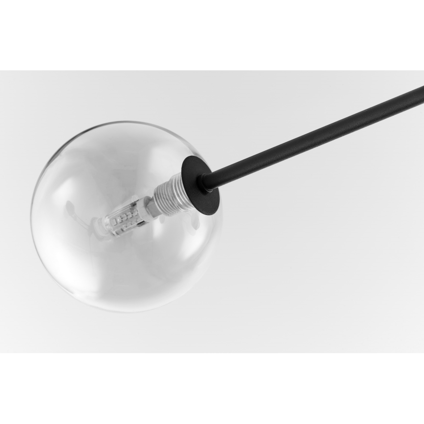 Jupiter 1996 - Riippukattokruunu MOKA 4xGU10/10W/230V + 4xG9/10W/230V musta/läpinäkyvä