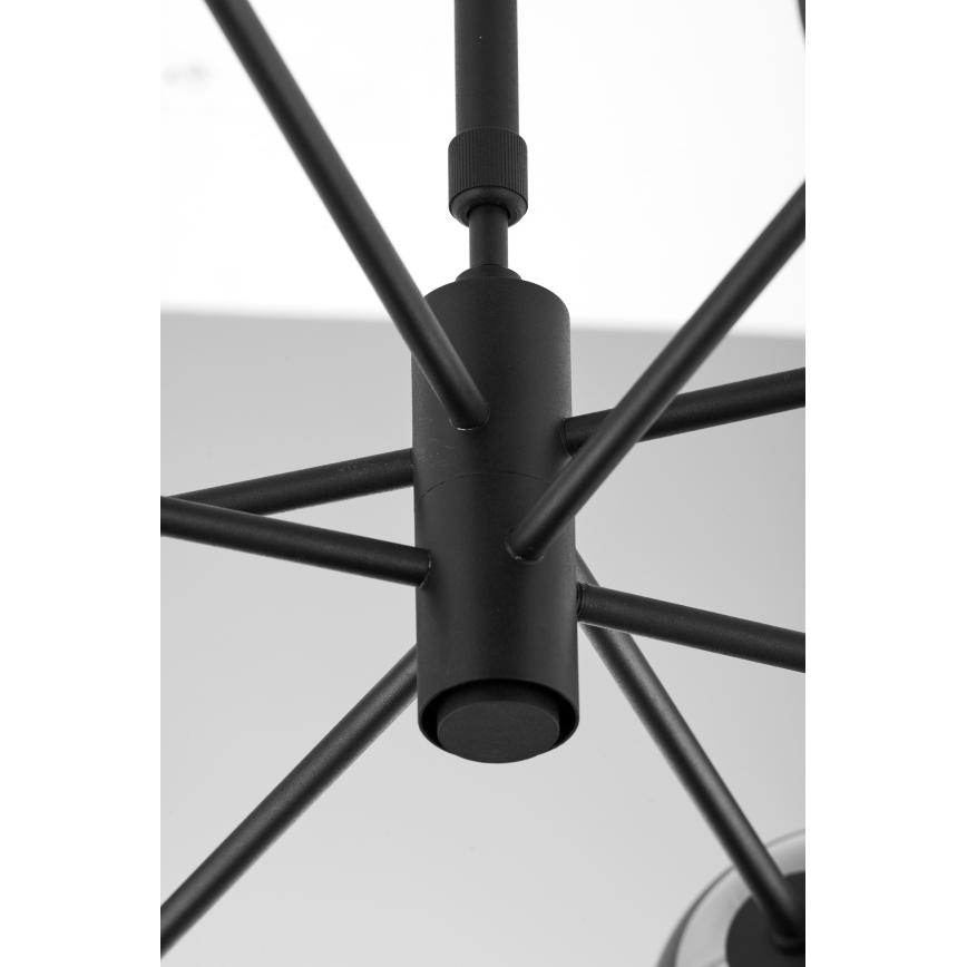 Jupiter 1996 - Riippukattokruunu MOKA 4xGU10/10W/230V + 4xG9/10W/230V musta/läpinäkyvä