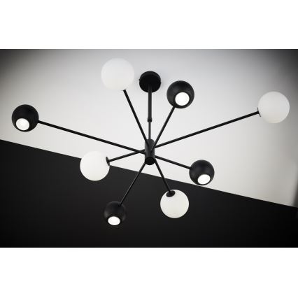 Jupiter 1998 - Riippukattokruunu MOKA 4xGU10/10W/230V + 4xG9/10W/230V musta/valkoinen