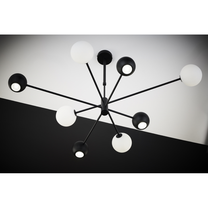 Jupiter 1998 - Riippukattokruunu MOKA 4xGU10/10W/230V + 4xG9/10W/230V musta/valkoinen