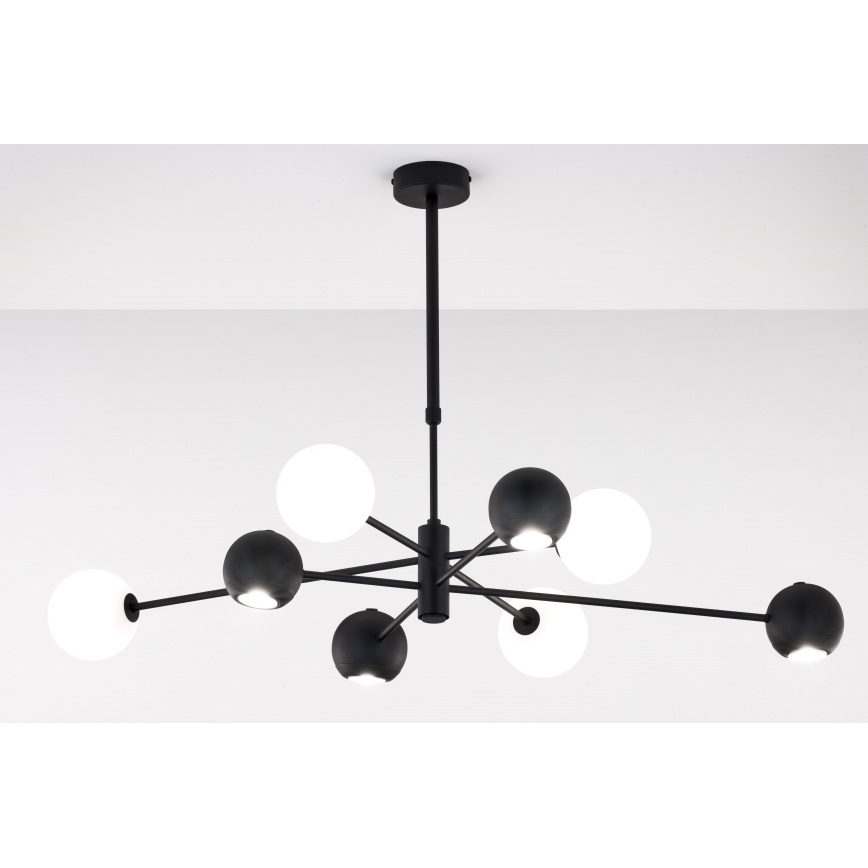 Jupiter 1998 - Riippukattokruunu MOKA 4xGU10/10W/230V + 4xG9/10W/230V musta/valkoinen