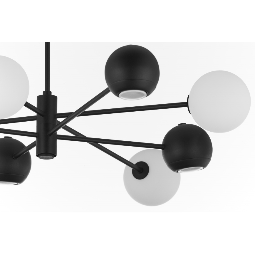 Jupiter 1998 - Riippukattokruunu MOKA 4xGU10/10W/230V + 4xG9/10W/230V musta/valkoinen