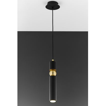 Jupiter 2003 - Kattokruunu johdossa ALAS 1xGU10/10W/230V musta/kulta