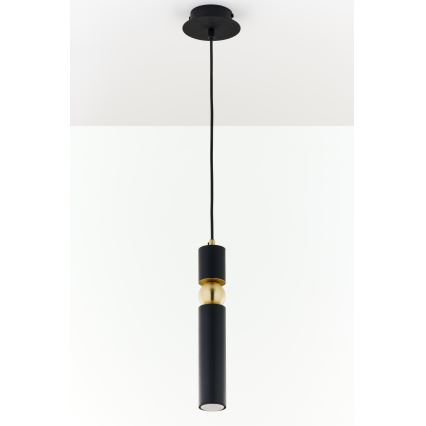 Jupiter 2003 - Kattokruunu johdossa ALAS 1xGU10/10W/230V musta/kulta