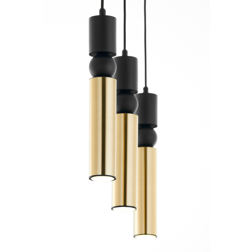 Jupiter 2007 - Kattokruunu johdossa ALAS 3xGU10/10W/230V kulta/musta