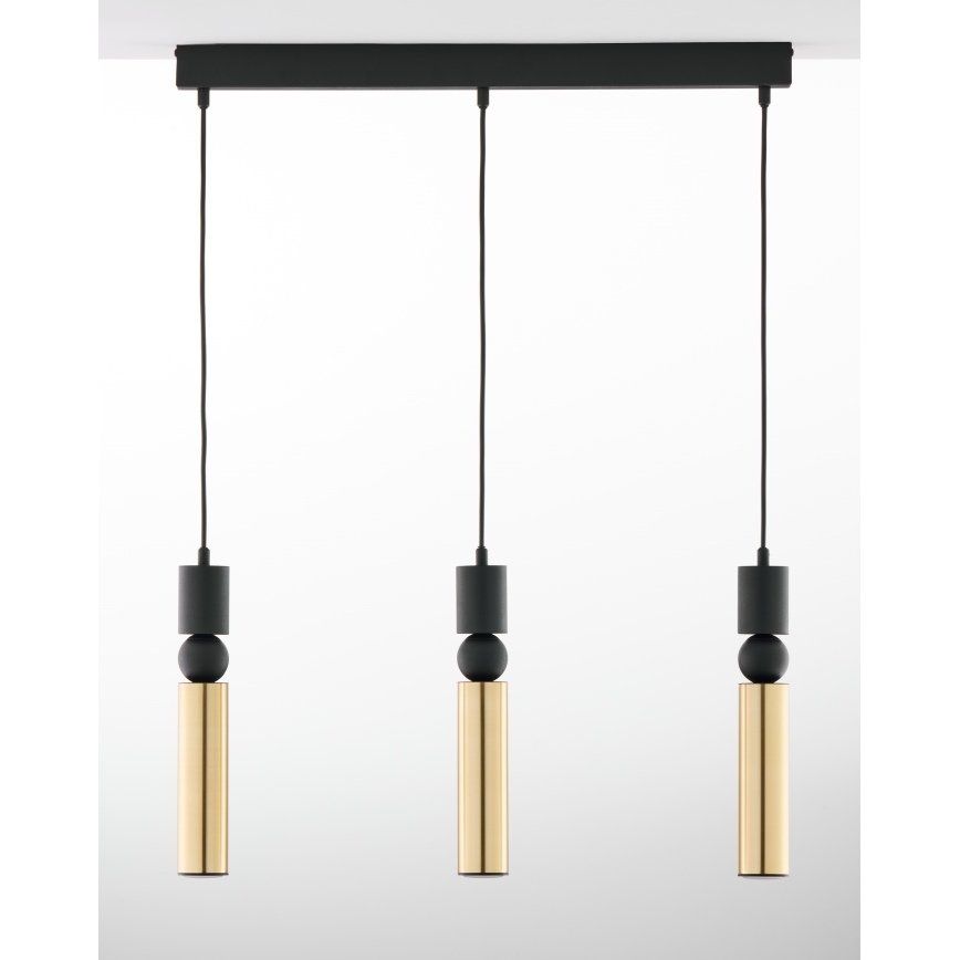 Jupiter 2007 - Kattokruunu johdossa ALAS 3xGU10/10W/230V kulta/musta