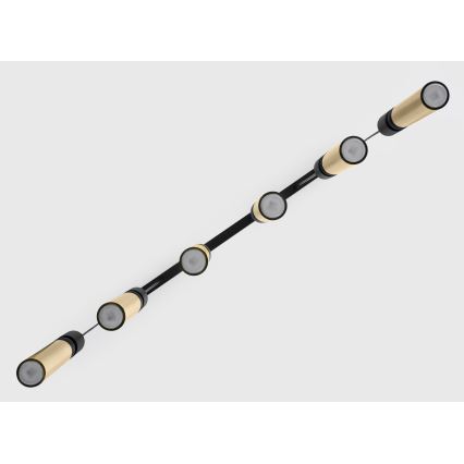 Jupiter 2008 - Kattokruunu johdossa ALAS 6xGU10/10W/230V kulta/musta